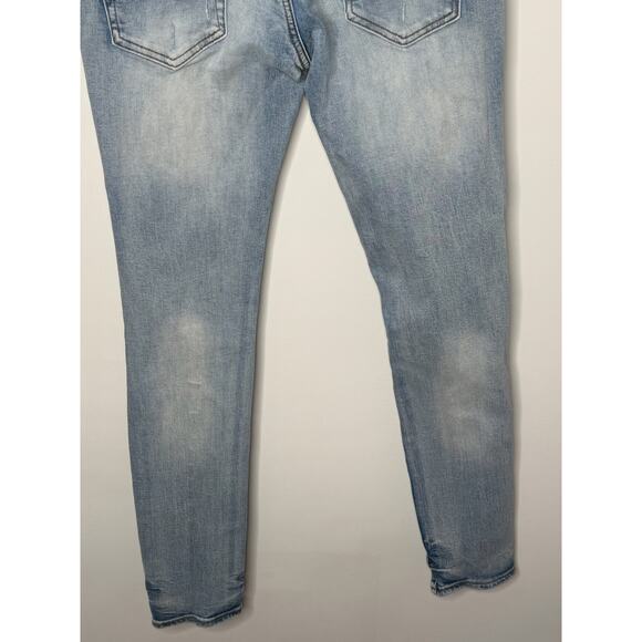 Amiri Cotton Blend High Waisted Distressed Denim Skinny Jeans Blue Womens 30 - Picture 10 of 11